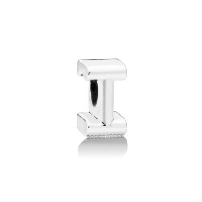 Letter I silver charm