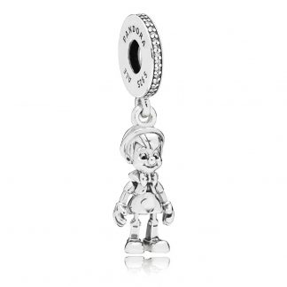 Disney Pinocchio silver dangle with clear cubic zirconia